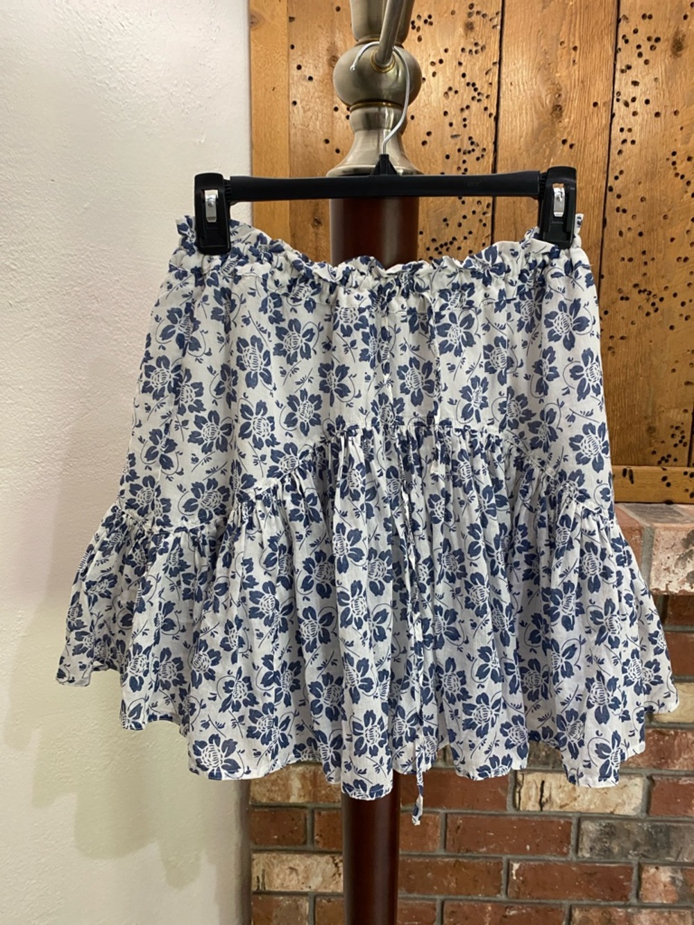 Floral Cotton Voile Pull-On Skirt
